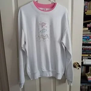 Decorated Originals Tops Decorated Originals White Fleece Sweatshirt With Beaded Snowman Poshmark